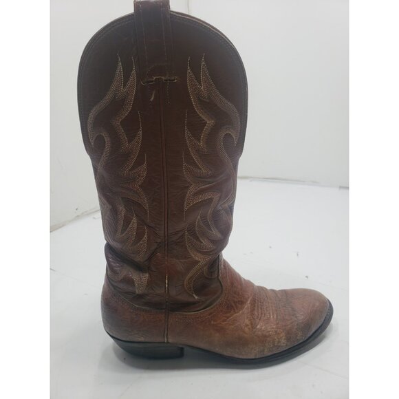 Nocona 6525 Vintage Bullhide Leather Embroidered Accents Cowboy Boots Size 8EE main image 4